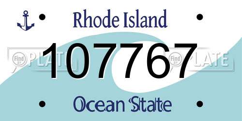 107767 Rhode Island License Plate