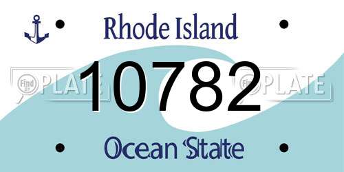 10782 Rhode Island License Plate