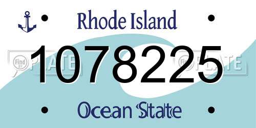 1078225 Rhode Island License Plate
