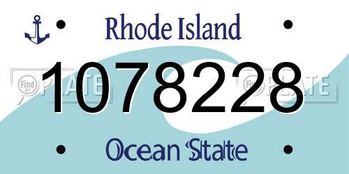 1078228 Rhode Island License Plate