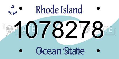 1078278 Rhode Island License Plate