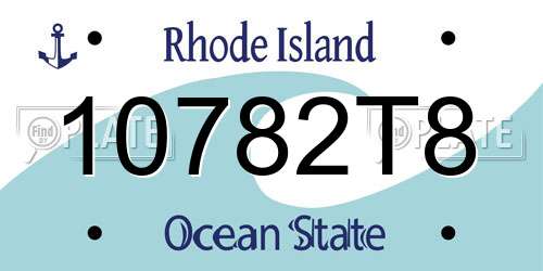 10782T8 Rhode Island License Plate