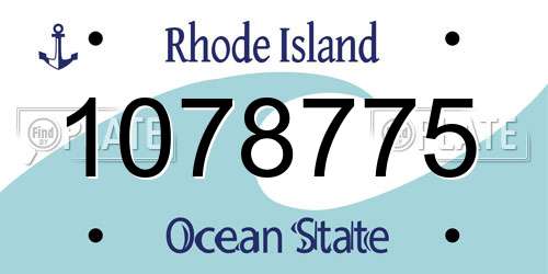 1078775 Rhode Island License Plate