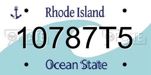 10787T5 Rhode Island License Plate