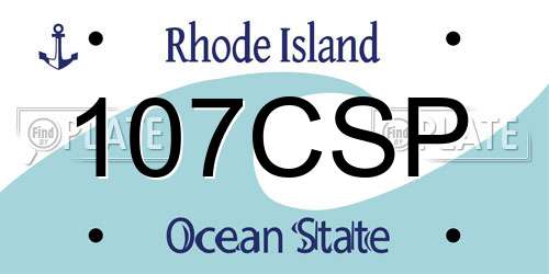 107CSP Rhode Island License Plate