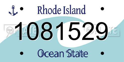 1081529 Rhode Island License Plate