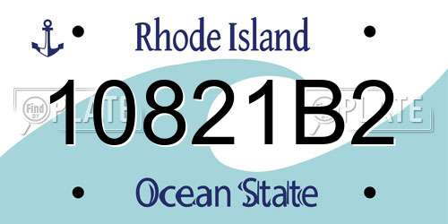 10821B2 Rhode Island License Plate