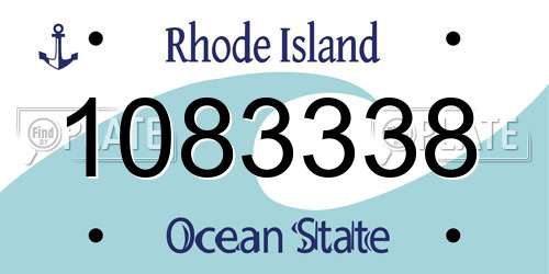 1083338 Rhode Island License Plate