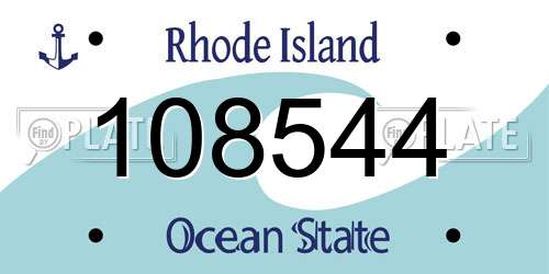 108544 Rhode Island License Plate