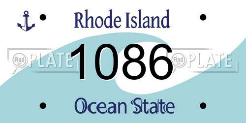 1086 Rhode Island License Plate