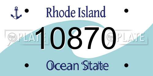 10870 Rhode Island License Plate