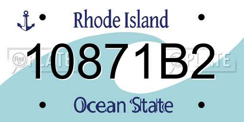 10871B2 Rhode Island License Plate