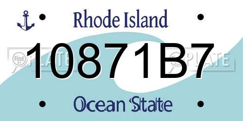 10871B7 Rhode Island License Plate