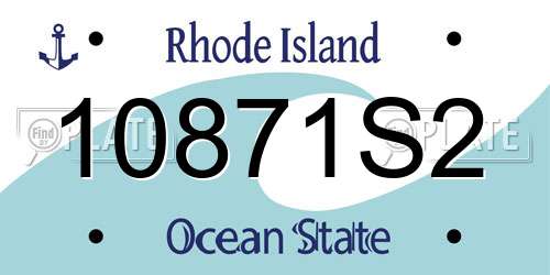 10871S2 Rhode Island License Plate