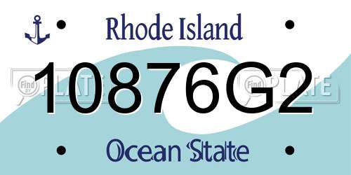 10876G2 Rhode Island License Plate