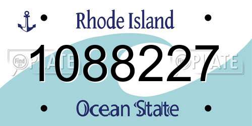 1088227 Rhode Island License Plate