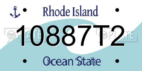 10887T2 Rhode Island License Plate