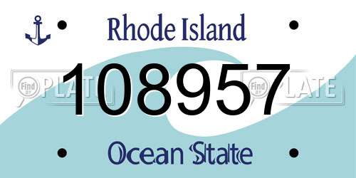 108957 Rhode Island License Plate