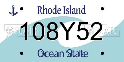 108Y52 Rhode Island License Plate