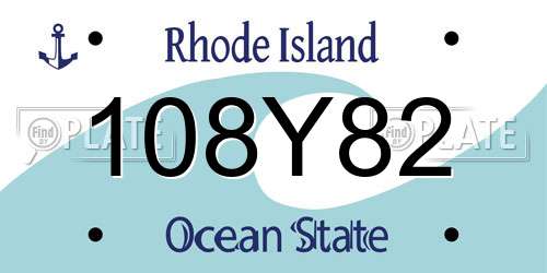 108Y82 Rhode Island License Plate