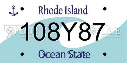 108Y87 Rhode Island License Plate
