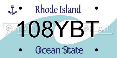 108YBT Rhode Island License Plate