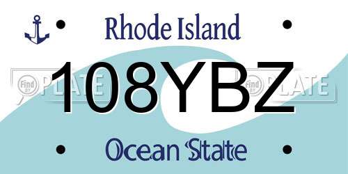 108YBZ Rhode Island License Plate