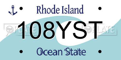 108YST Rhode Island License Plate