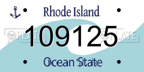 109125 Rhode Island License Plate