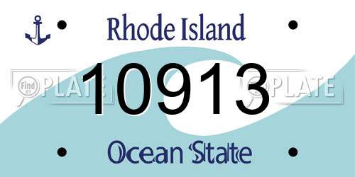 10913 Rhode Island License Plate