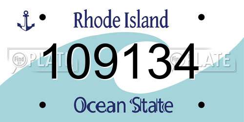 109134 Rhode Island License Plate