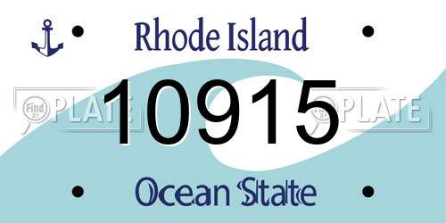 10915 Rhode Island License Plate