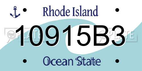 10915B3 Rhode Island License Plate