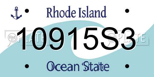 10915S3 Rhode Island License Plate