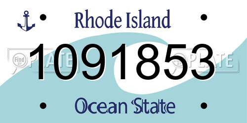 1091853 Rhode Island License Plate