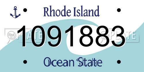 1091883 Rhode Island License Plate