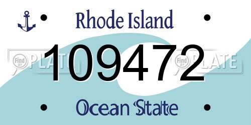 109472 Rhode Island License Plate