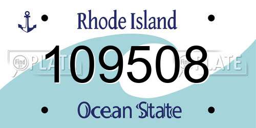 109508 Rhode Island License Plate
