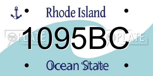 1095BC Rhode Island License Plate