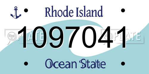 1097041 Rhode Island License Plate