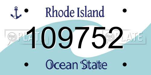 109752 Rhode Island License Plate