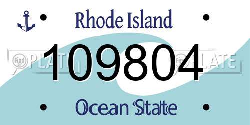 109804 Rhode Island License Plate