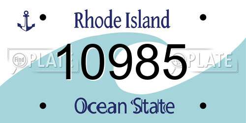 10985 Rhode Island License Plate
