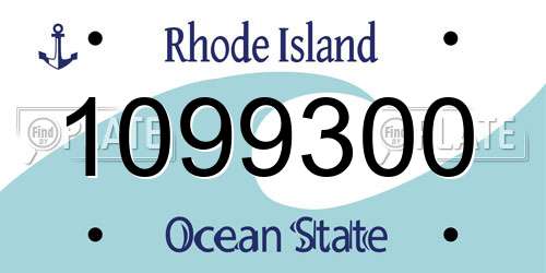 1099300 Rhode Island License Plate