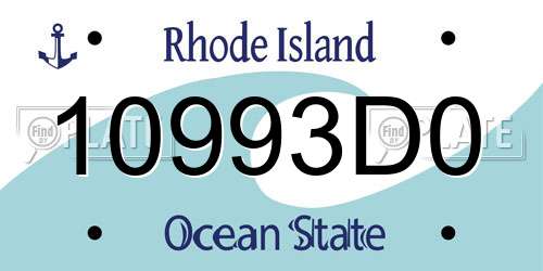 10993D0 Rhode Island License Plate