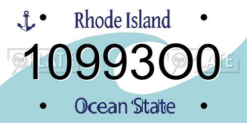 10993O0 Rhode Island License Plate