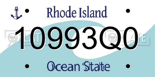 10993Q0 Rhode Island License Plate