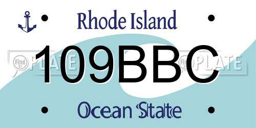 109BBC Rhode Island License Plate