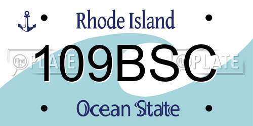 109BSC Rhode Island License Plate