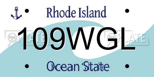 109WGL Rhode Island License Plate